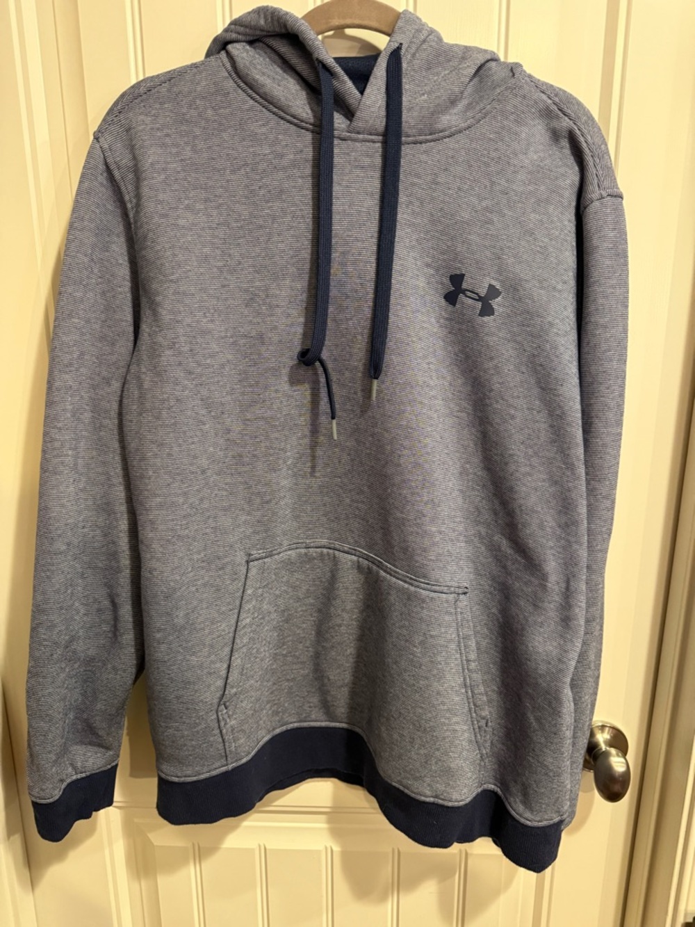 Under Armour Gray Heather Pullover Hoodie with Navy Accents